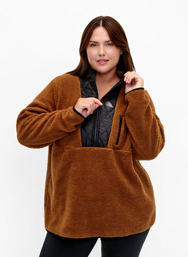 Teddy anorak with a high neck and zip, Partridge ASS, Model image number 0