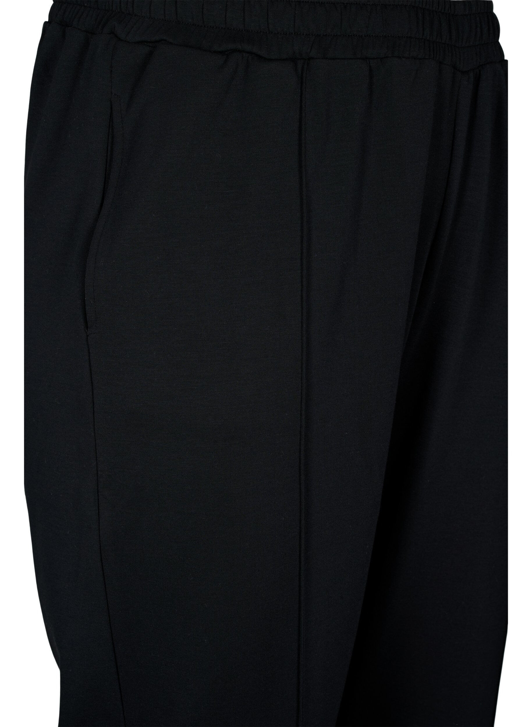 Zizzifashion Trousers in modal mix with slit, Black, Packshot image number 2
