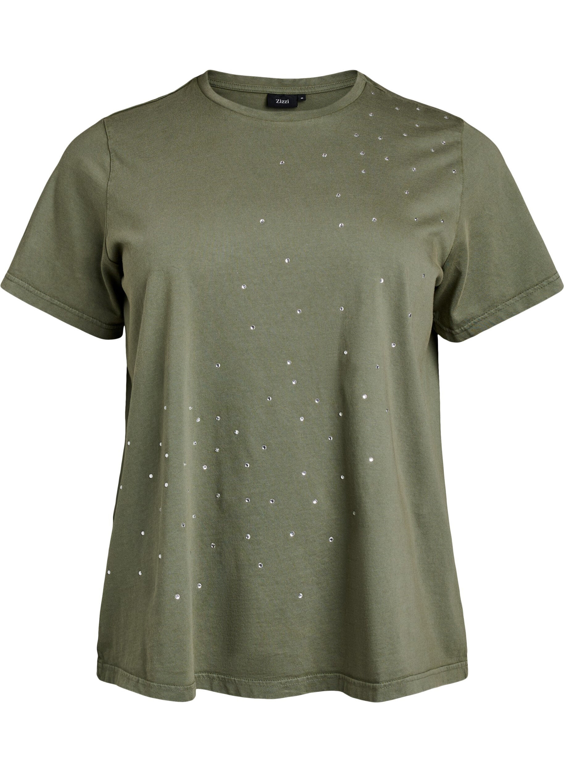 Zizzifashion T-shirt in organic cotton with a cool print, Green, Packshot image number 0