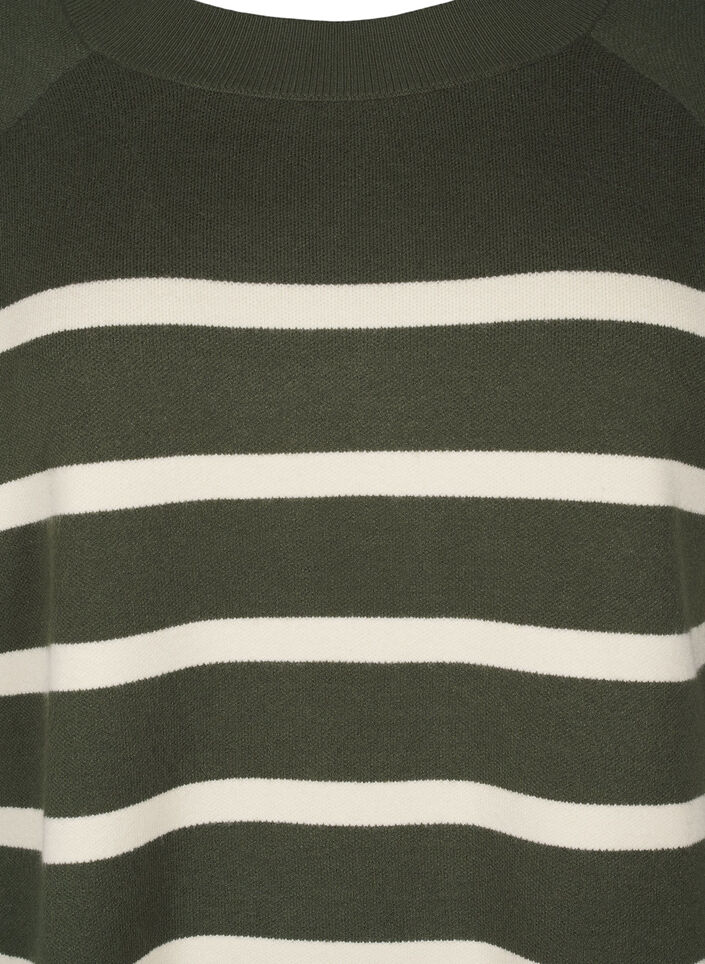 Striped knitted blouse with round neck, D. Bag Birch Stripe, Packshot image number 2