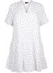 Cotton dress with heart print, Bright White Heart, Packshot image number 0