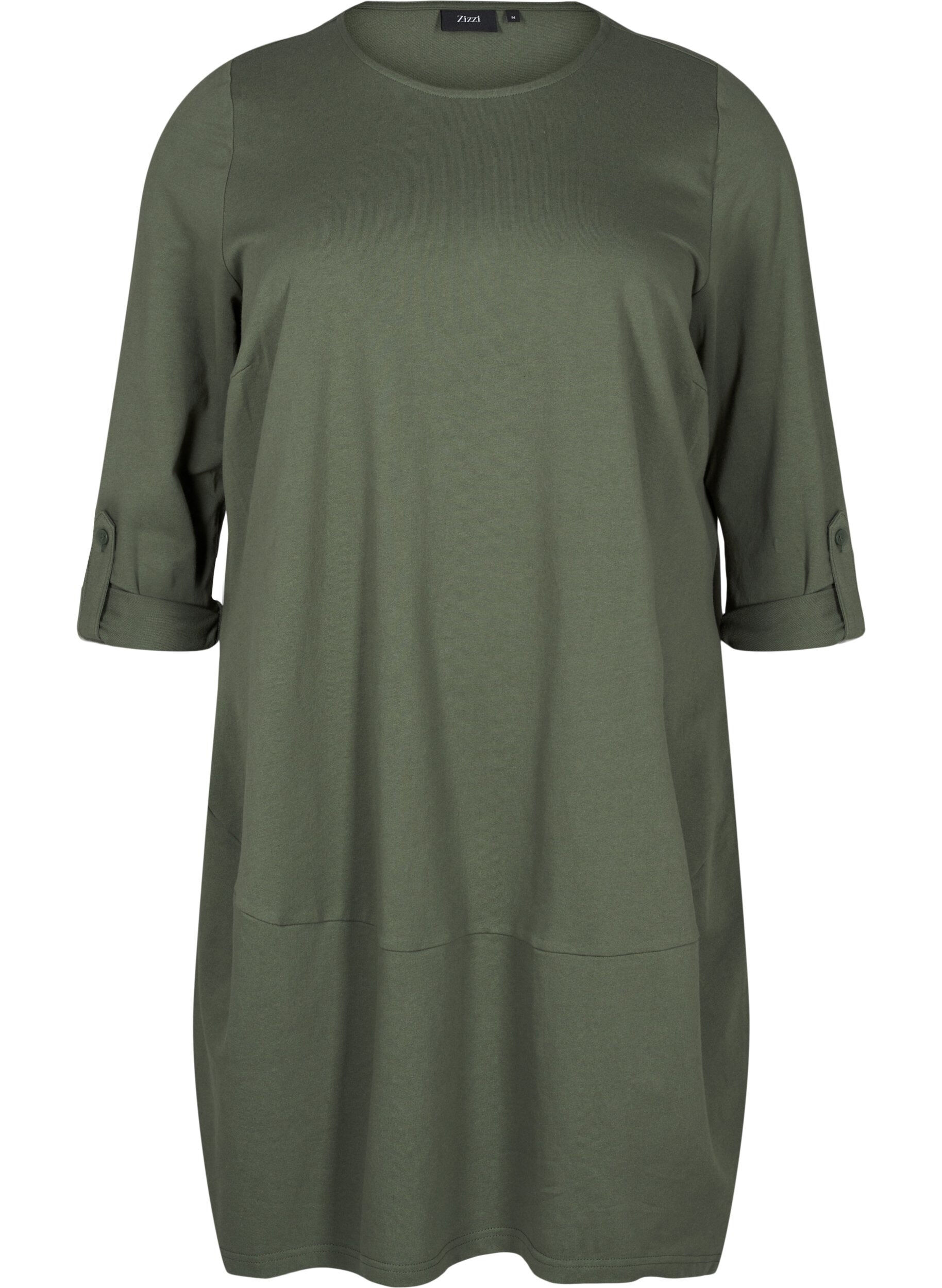 ZizzifashionBalloon dress in cotton with pockets, Green, Packshot image number 0