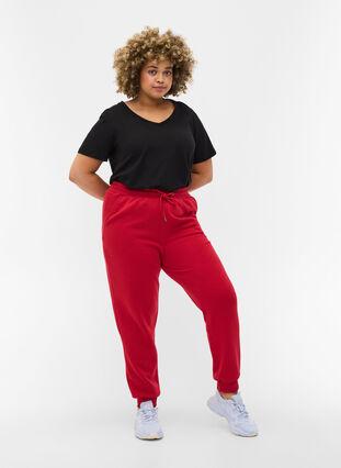 Loose sweatpants with pockets, Red, Model image number 0