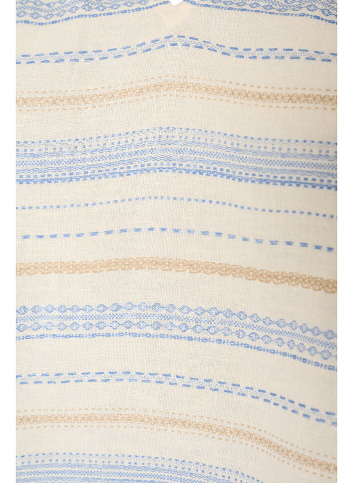Sleeveless blouse with ruffles and patterned stripes, Vanilla, Packshot image number 2