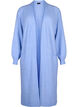 Long knitted cardigan with pockets, Cornflower Blue Mel., Packshot image number 0