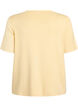 Short-sleeved knit blouse in viscose, Yellow, Packshot image number 1