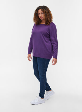 Plain, viscose blend knitted blouse, Majesty, Model image number 2