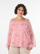 Chiffon blouse with floral print and long sleeves, Rose, Model image number 0