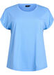 Short sleeved cotton blend t-shirt, Blue, Packshot image number 0