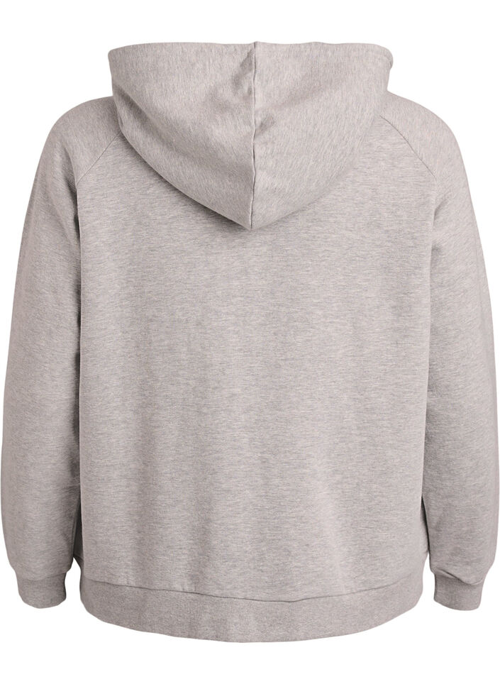 Hoodie with zip, Grey, Packshot image number 1
