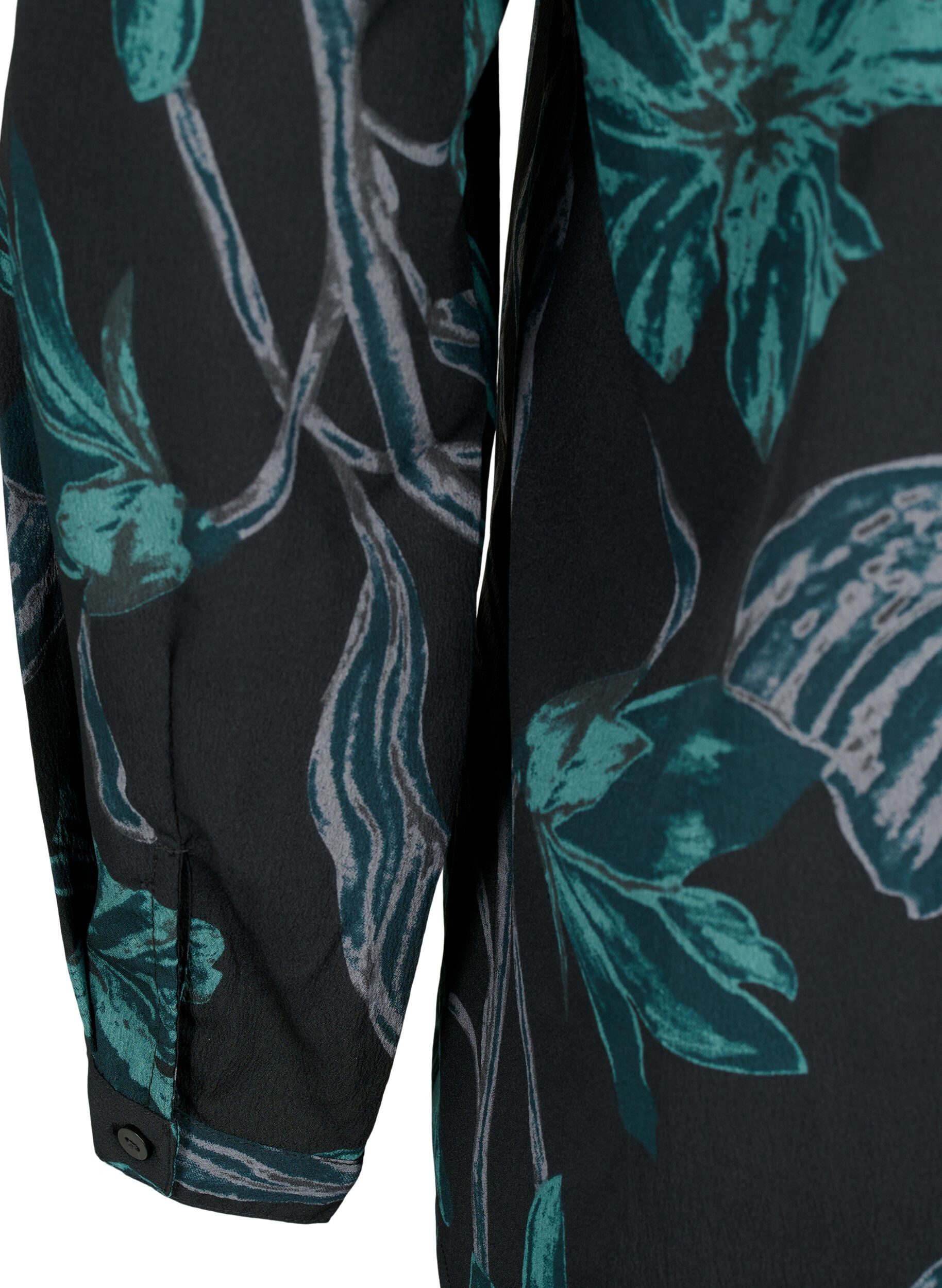 Zizzifashion FLASH - Long sleeve blouse with print, Black Scarab Flower, Packshot image number 3