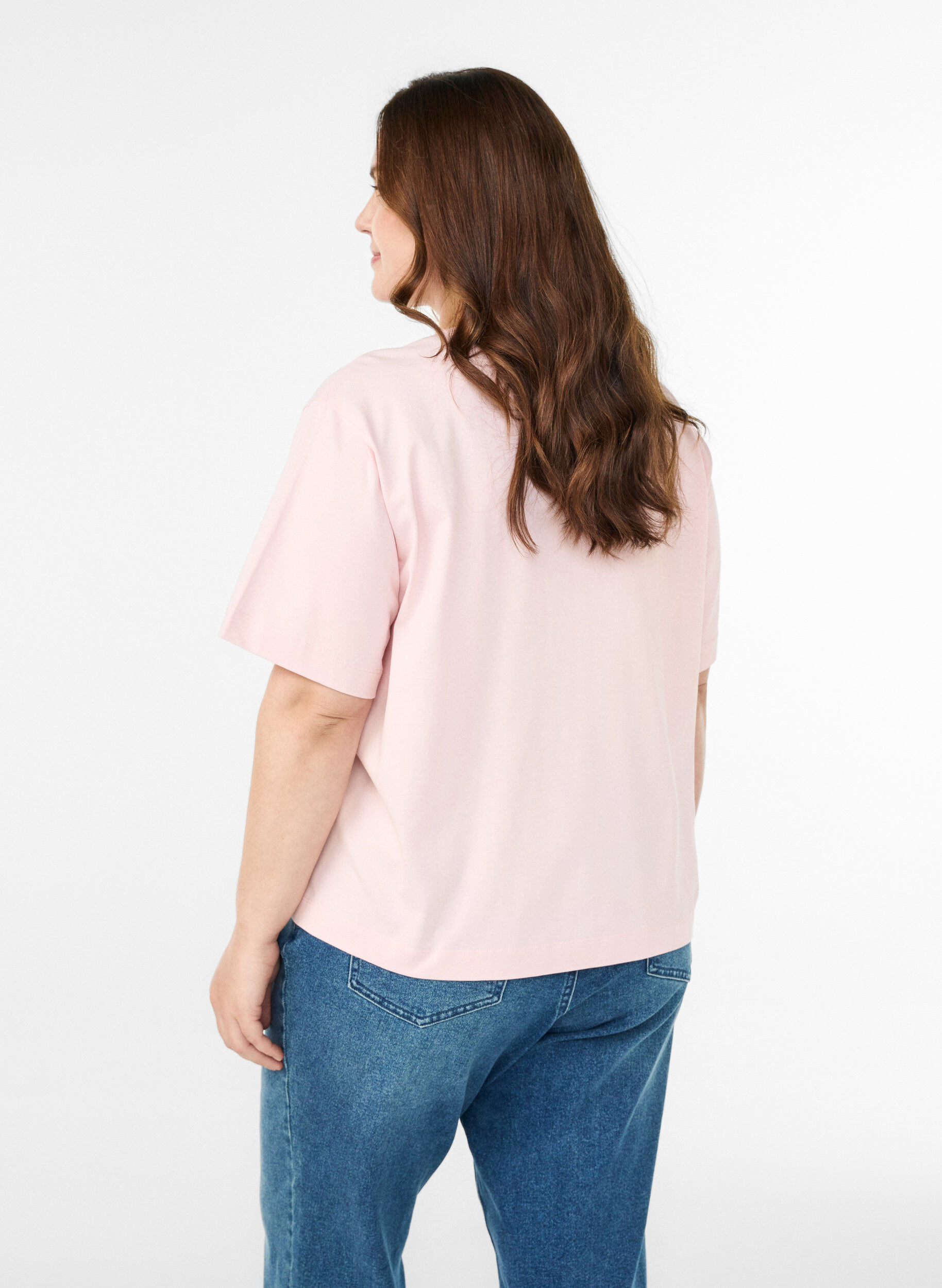 Zizzifashion Boxy cotton t-shirt, Pink, Model image number 2