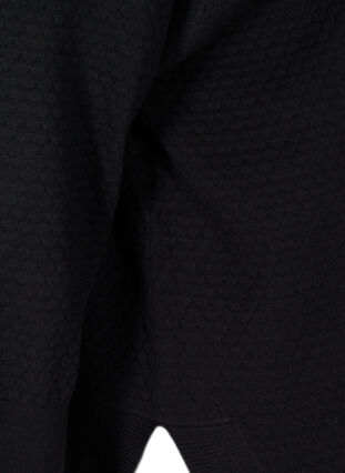 Textured knitted poncho, Black, Packshot image number 3