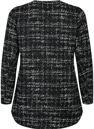 Bouclé jacket with buttons, Black/White, Packshot image number 1