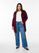 Long knitted cardigan in a viscose blend, Red, Model image number 1