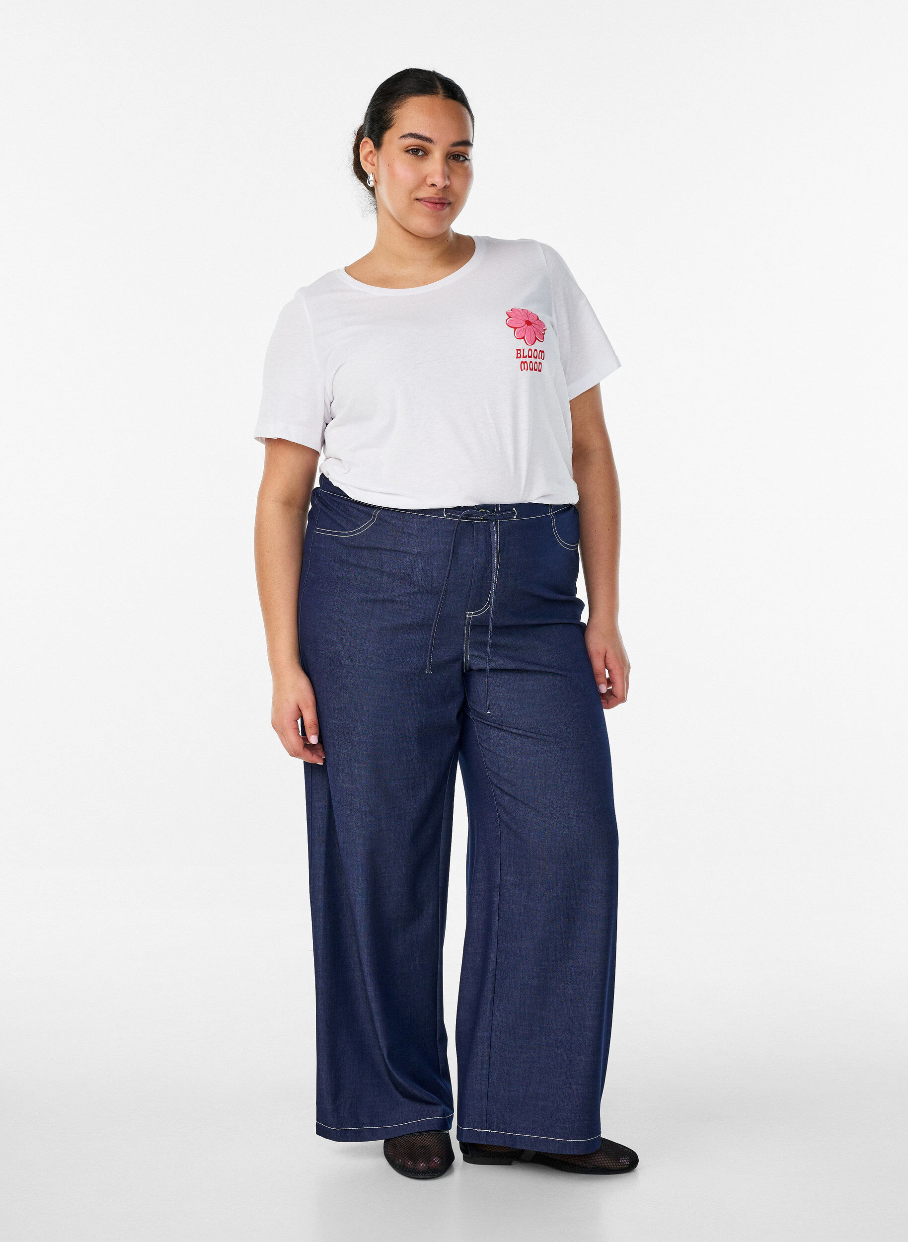 ZizzifashionT-shirt with motif, White, Model image number 1