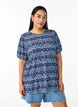 Patterned blouse with short sleeves, Blue, Model image number 0