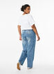 Wide-leg jeans with stitching details, Blue, Model image number 1