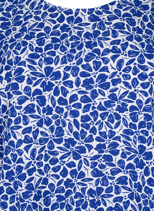 Blouse with puff sleeves, White/Blue Ditsy, Packshot image number 2