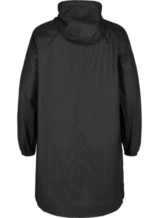 Hooded raincoat with taped seams, Black, Packshot image number 1