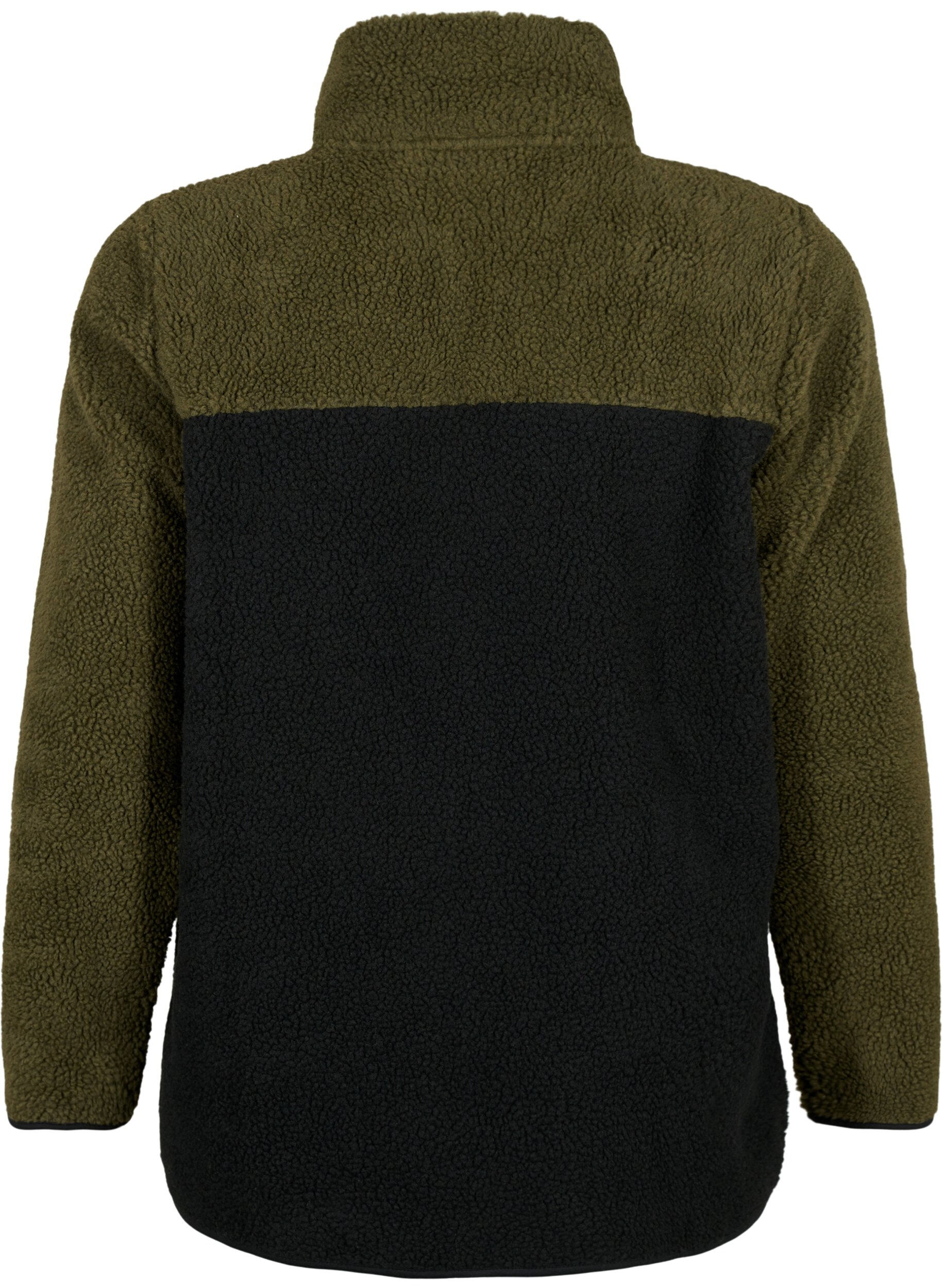 Zizzifashion Teddy jacket with colourblock, Forest Night comb., Packshot image number 1