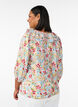 Viscose blouse with floral print and 3/4 sleeves, Blue, Model image number 2