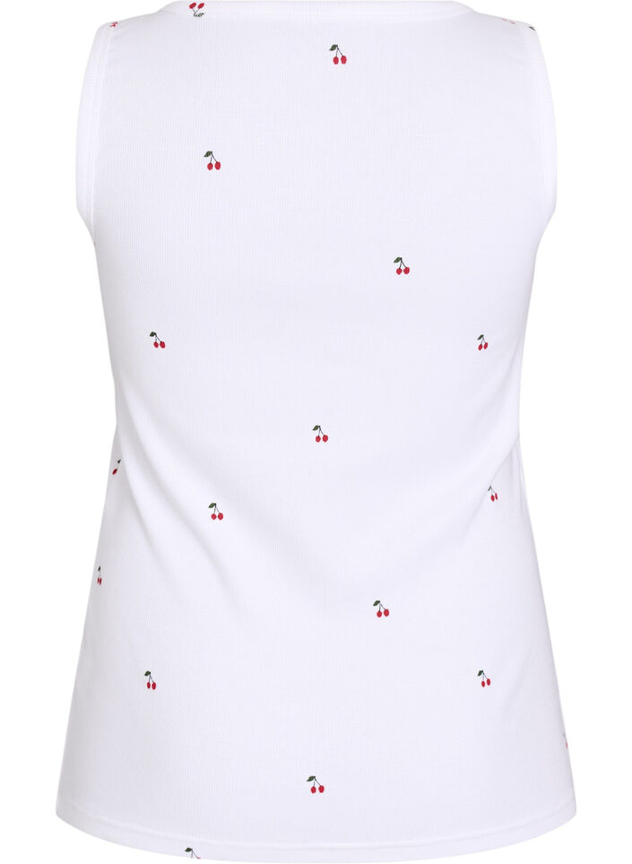 Fitted top with motif, White, Packshot image number 1