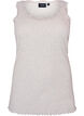 Ribbed top with lace trim, Grey, Packshot image number 0