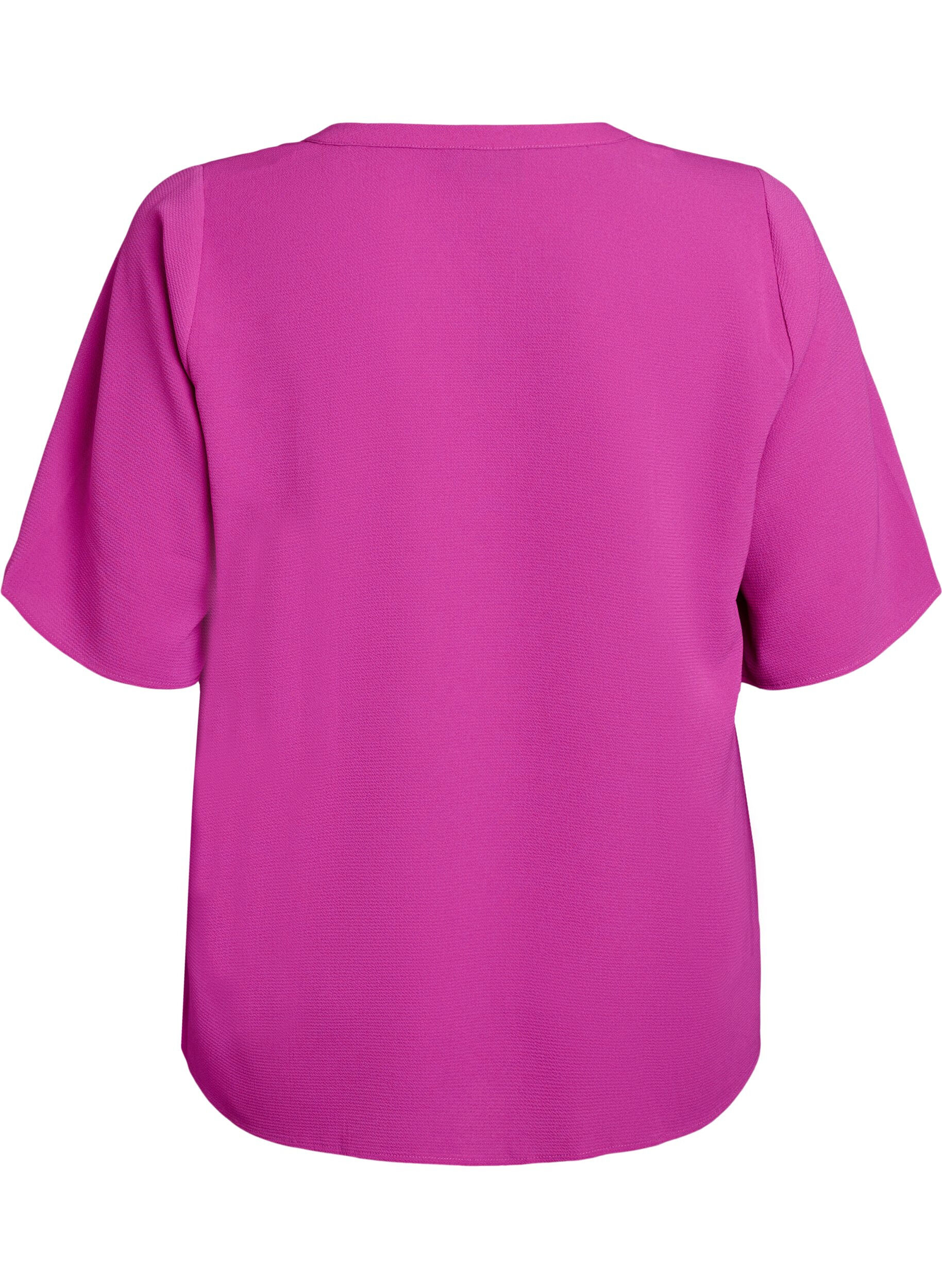 Zizzifashion Short-sleeved blouse with V-neck, Purple, Packshot image number 1