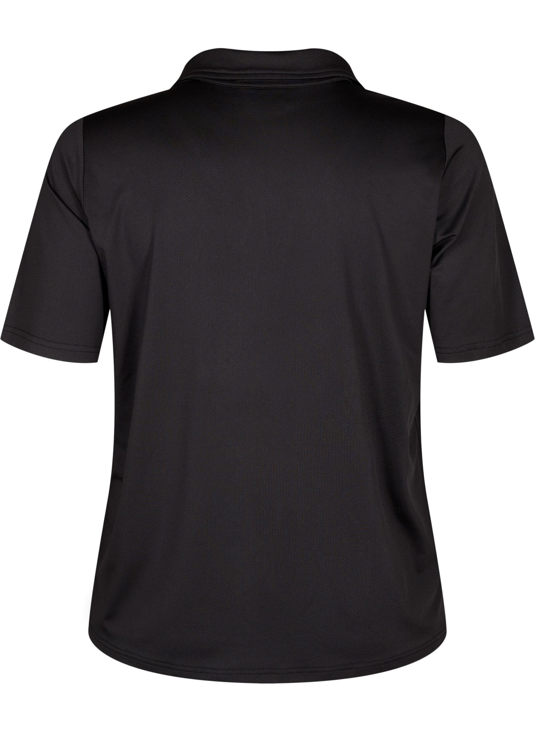 Zizzifashion Polo T-shirt with v-neck, Black, Packshot image number 1