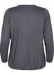 Melange top with long sleeves and v cutting, Dark Grey Melange, Packshot image number 1