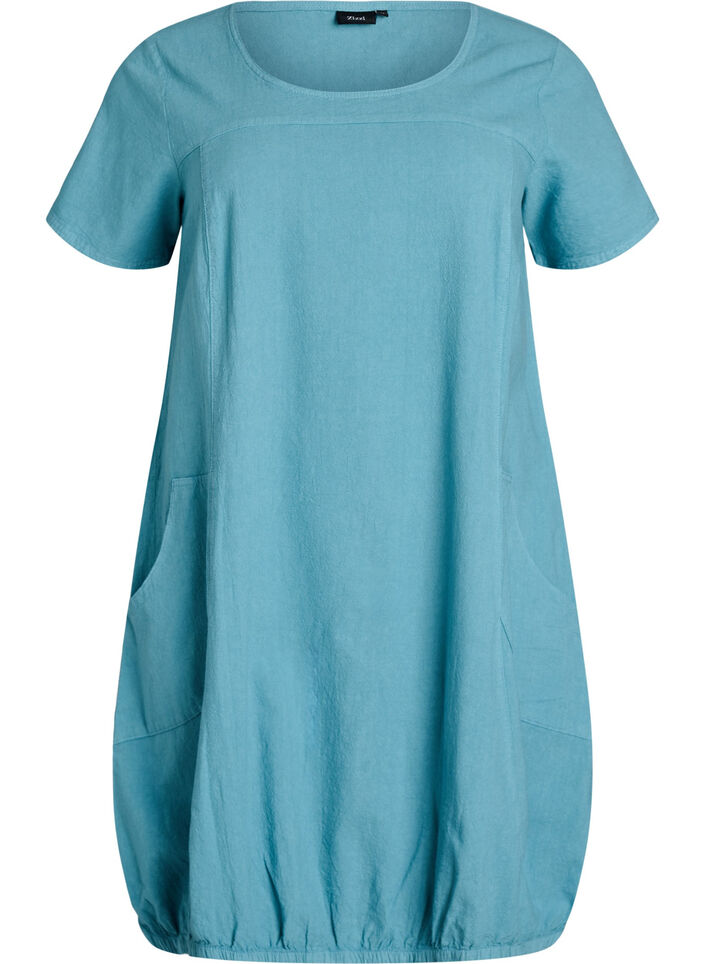 Short-sleeved cotton dress, Light Blue, Packshot image number 0