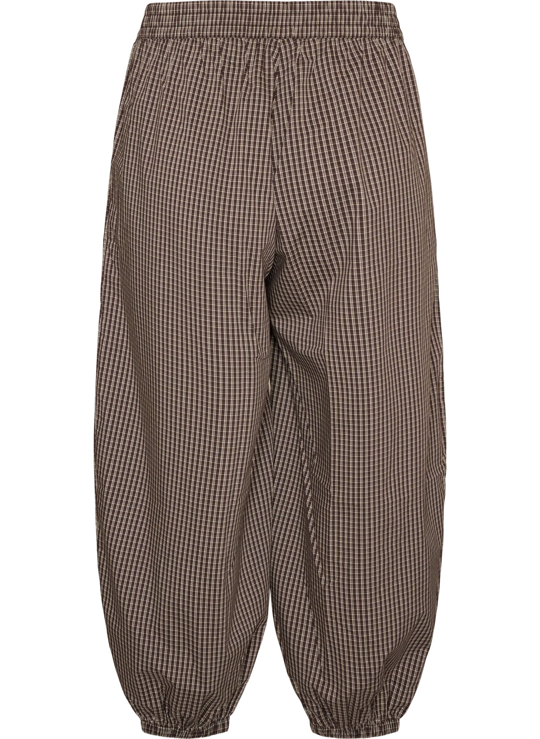 ZizzifashionBalloon trousers with a high waist and all-over pattern, Brown, Packshot image number 1