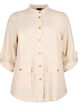 Linen blend shirt with pockets, Sandshell, Packshot image number 0
