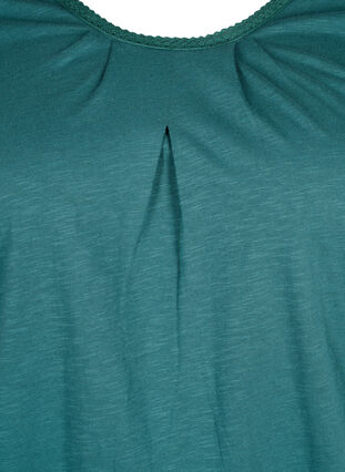 Cotton top with 3/4 sleeves, Mallard Green, Packshot image number 2
