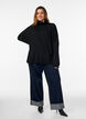 Turtleneck jumper with a loose fit, Black, Model image number 1