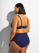 High-waisted bikini bottoms with texture, Blue, Model image number 1