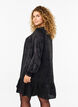 Short satin dress with tone-on-tone pattern, Black, Model image number 1