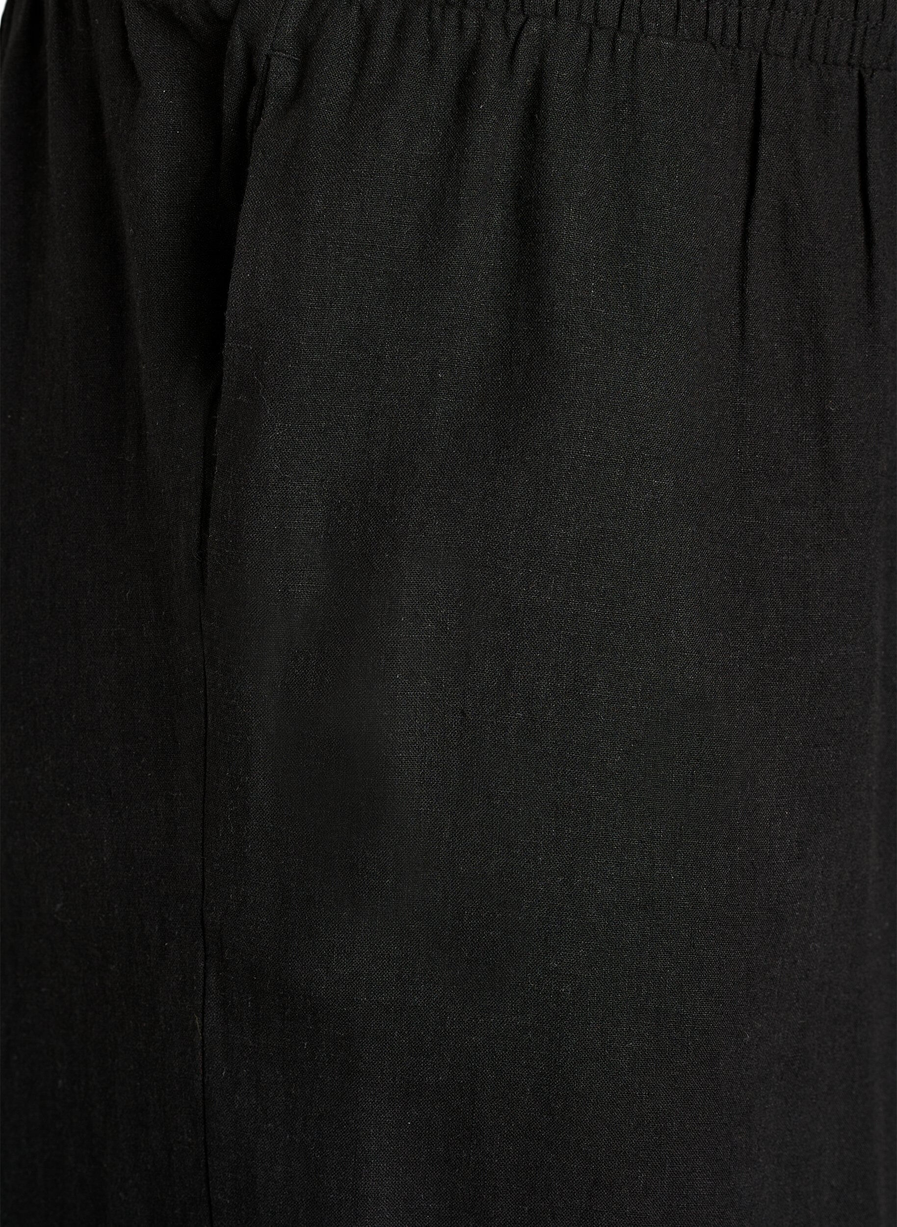 Zizzifashion Wide-leg linen and viscose trousers, Black, Packshot image number 2