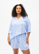 Striped shorts in a linen-viscose blend, Light Blue, Model image number 0