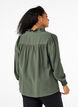 Blouse with ruffle collar, Green, Model image number 2