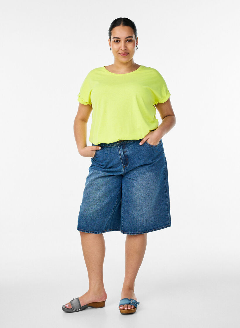 Neon colored cotton t-shirt, Yellow, Model image number 1