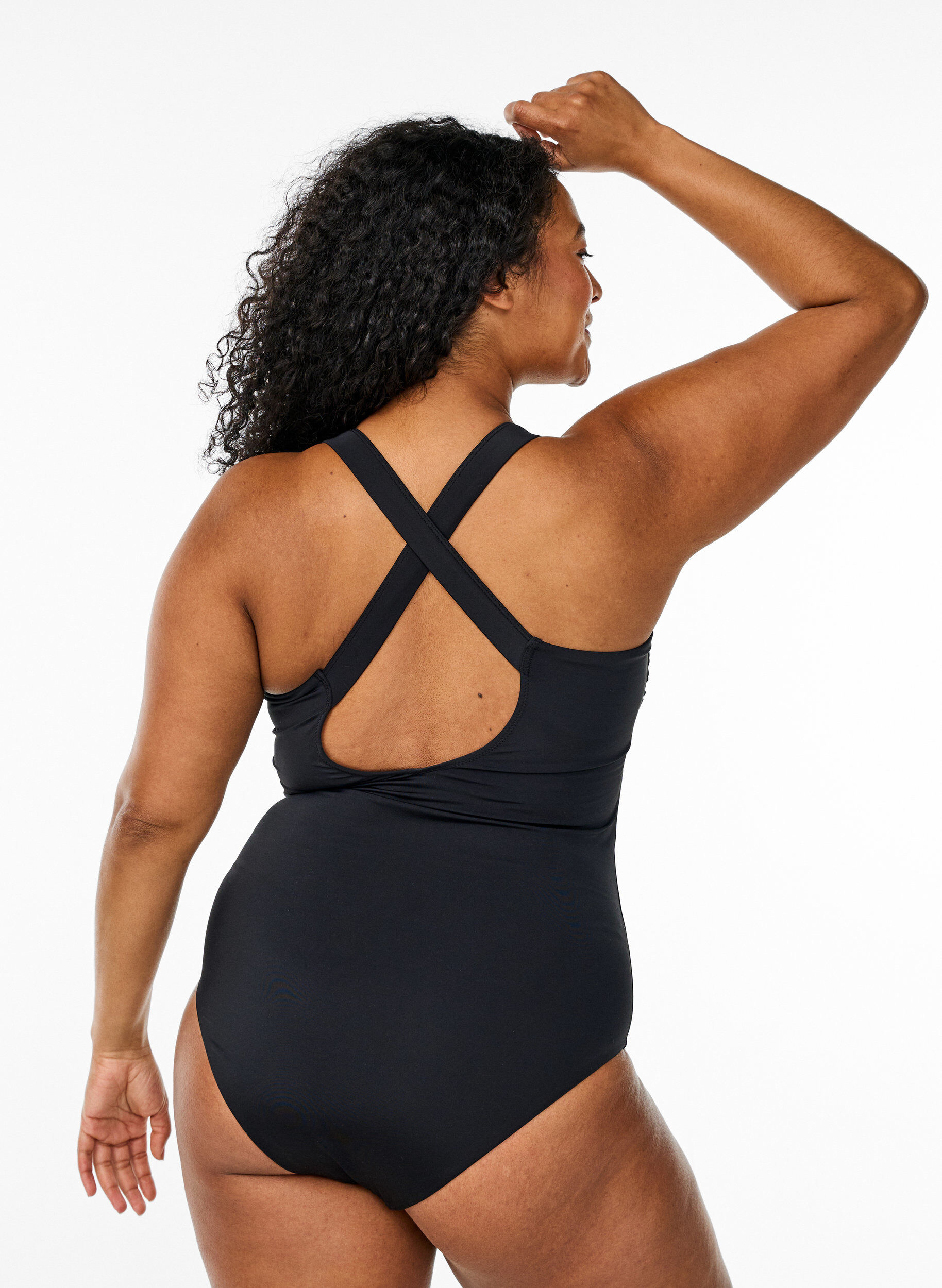 Zizzifashion Swimsuit with crossed straps, Black, Model image number 1