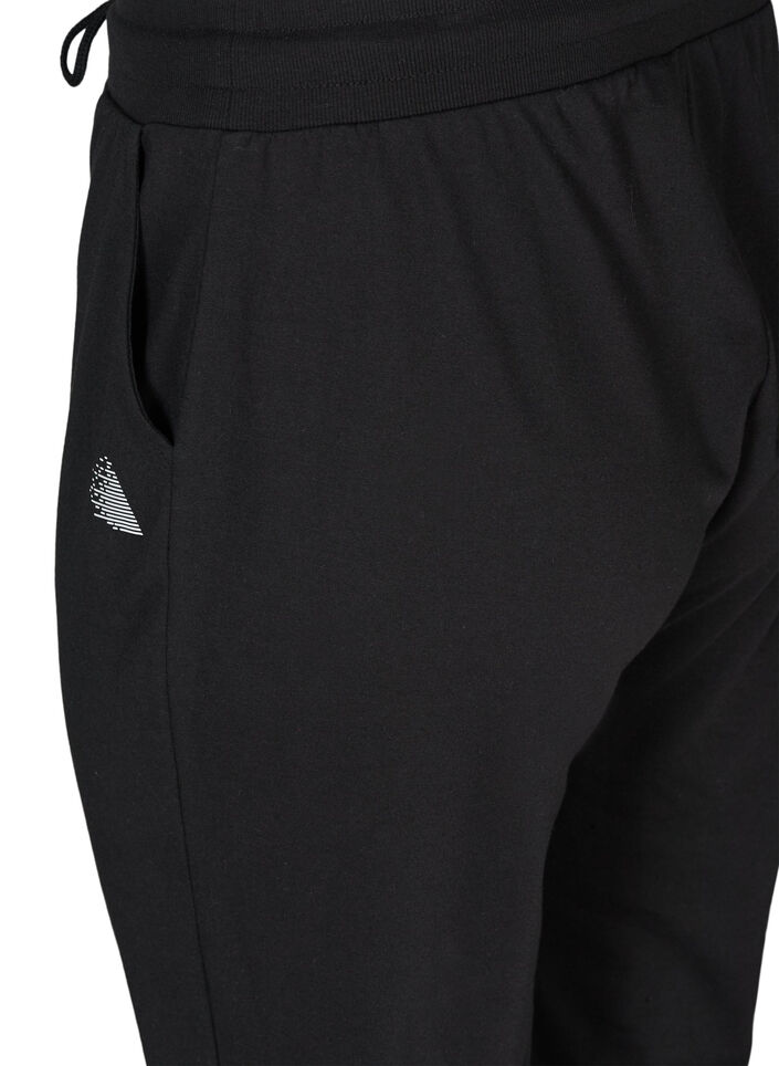 Loose workout trousers with pockets, Black, Packshot image number 3