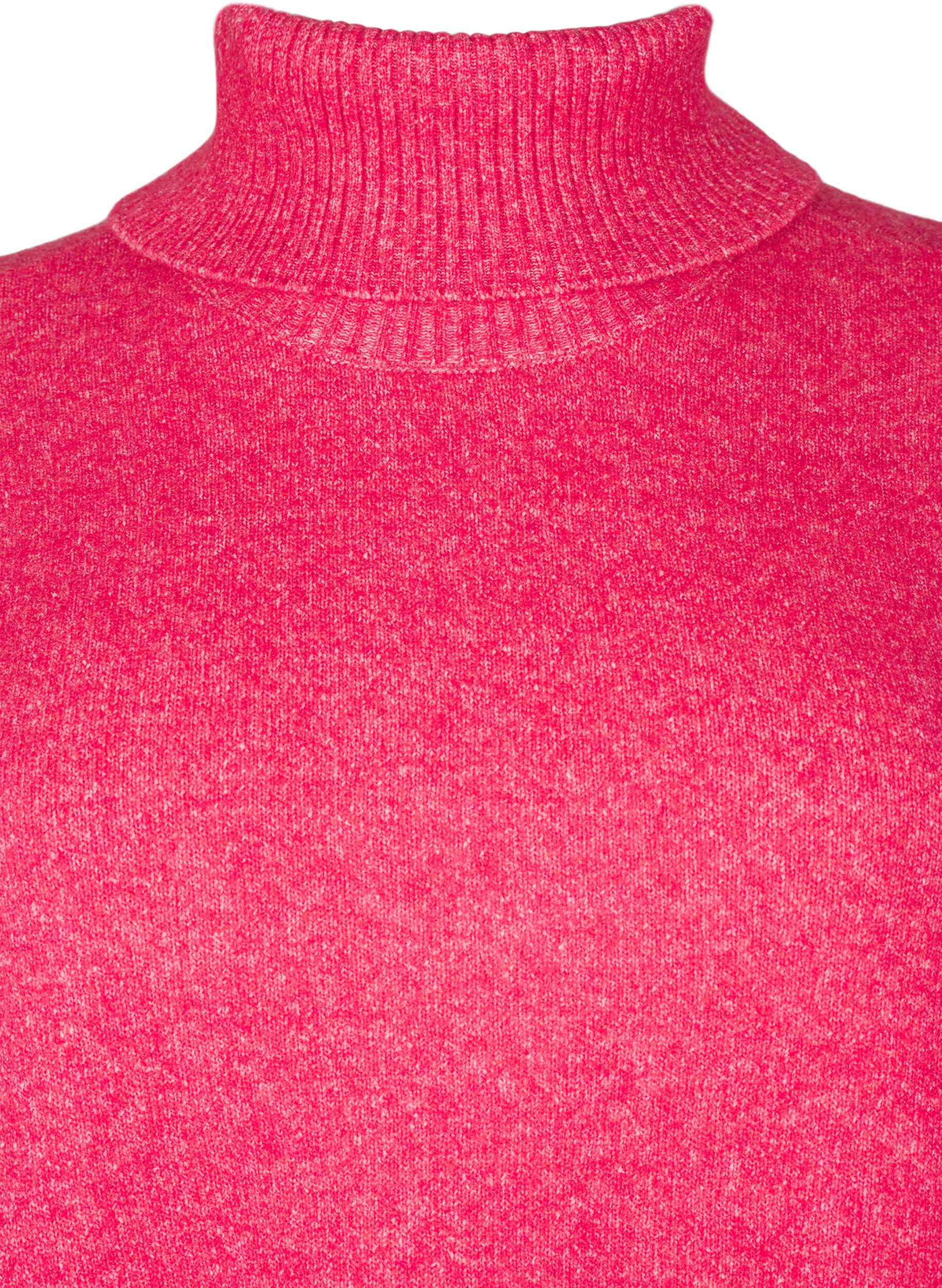 Zizzifashion Knitted turtleneck blouse, Virtual Pink Mel., Packshot image number 2