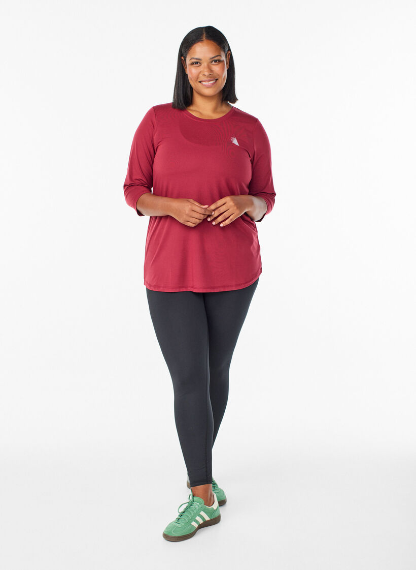Sports top with 3/4 sleeves, Red, Model image number 1