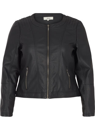 Imitation leather jacket, Black, Packshot image number 0