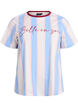 T-shirt with stripes and text print, Blue, Packshot image number 0