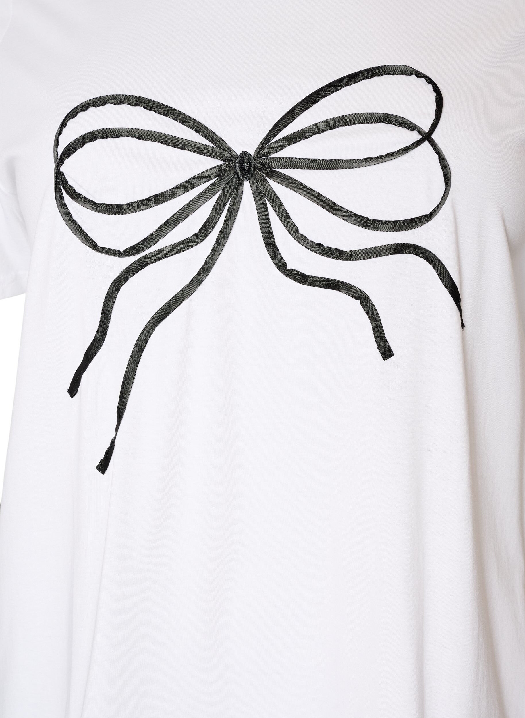 ZizzifashionT-shirt in organic cotton with decorative motif, White, Packshot image number 2