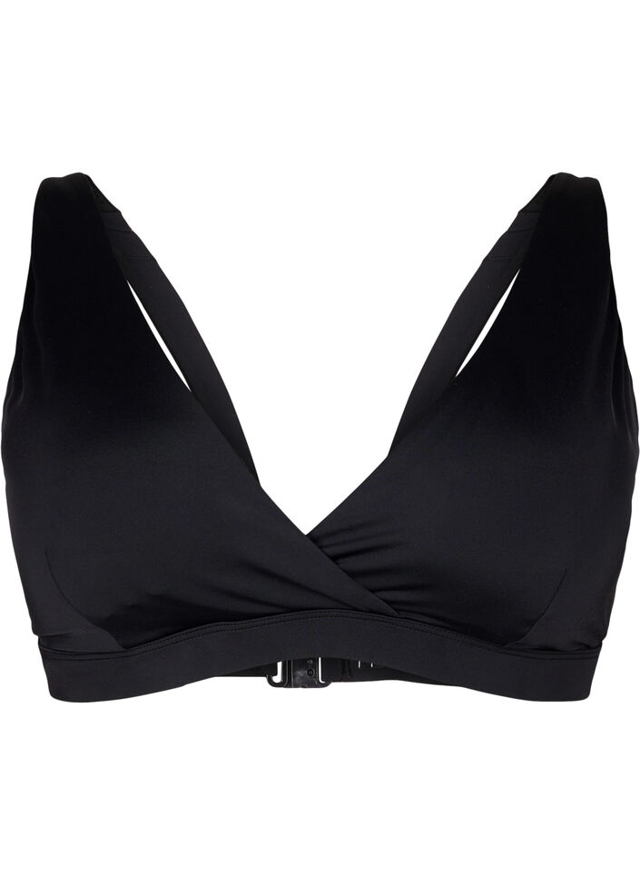 Triangle bikini top with wrap detail, Black, Packshot image number 0